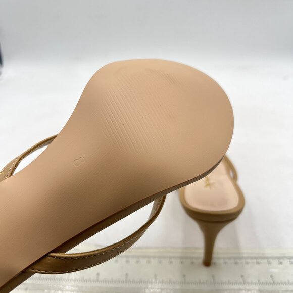 XYD Tan Thong Sandals Mid Heel Flip Flops Open Toe Daily Wearing Slippers - Picture 6 of 8